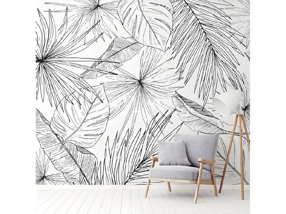vente unique Papier Peint Panoramique L336xH270cm - Lämnar Svart - Papier intissé 150gr/m2