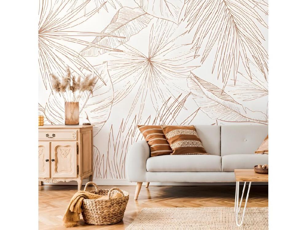 Vente Unique Papier Peint Panoramique L336xH270cm - Lämnar Terracotta - Papier Intissé 150gr/m2