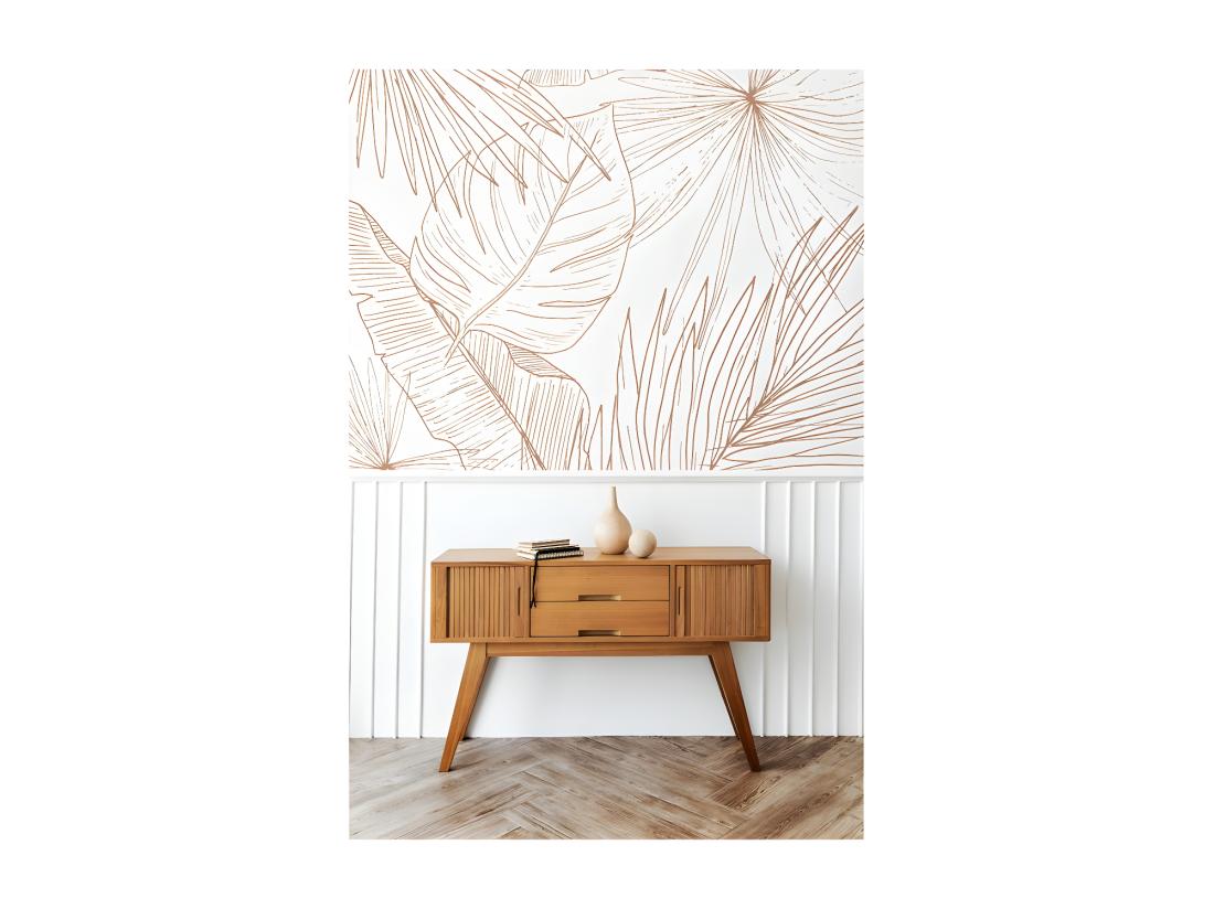 Vente Unique Papier Peint Panoramique L336xH270cm - Lämnar Terracotta - Papier Intissé 150gr/m2