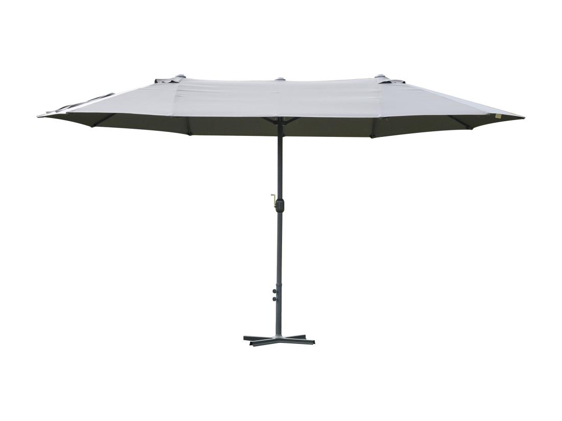 Vente Unique Parasol De Jardin XXL Parasol Grande Taille 4 6L X 2 7l X 2 4H M Ouverture Fermeture Manivelle Acier Polyester Haute Densité Gris