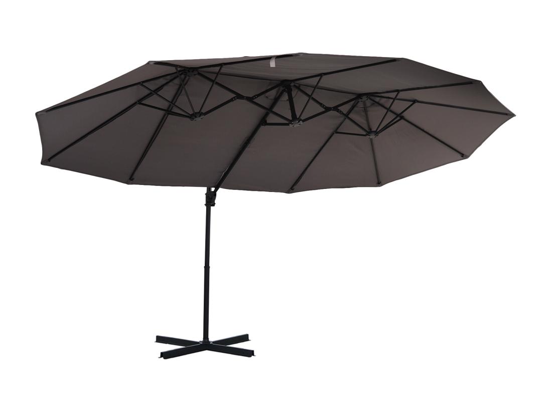 Vente Unique Parasol Déporté Grande Taille XXL Inclinable Dim. 4 4L X 2 7l X 2 5H M Piètement En Acier Inclus Polyester Gris