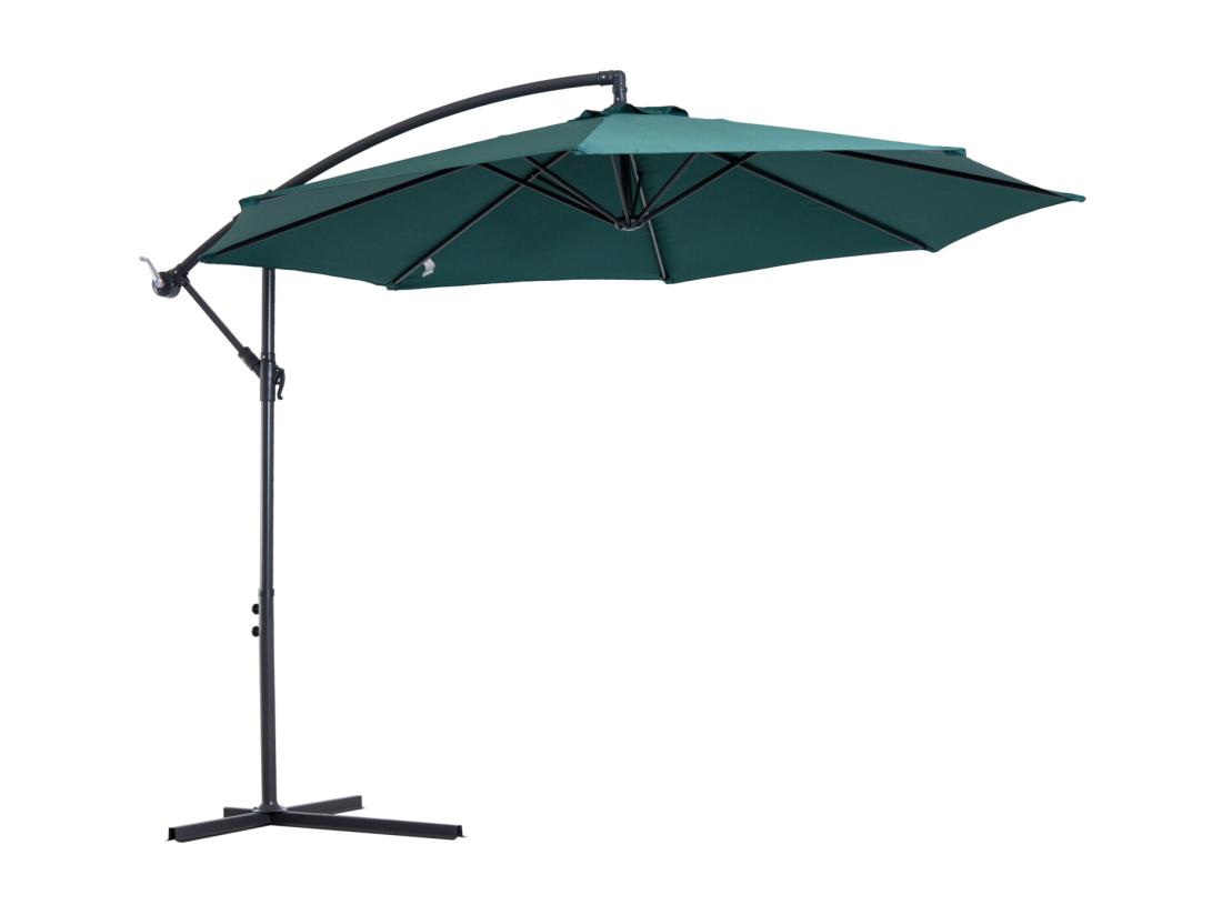 Vente Unique Parasol Déporté Octogonal Inclinable Manivelle Pied Acier Ø 3 X 2 5H M Vert