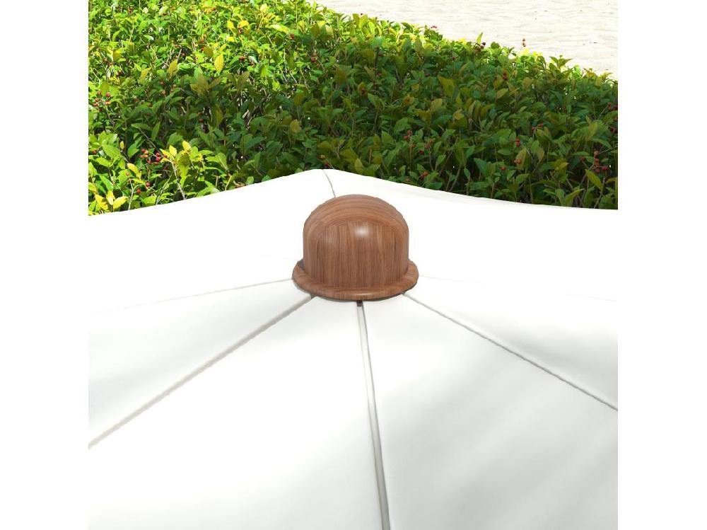 vente unique Parasol droit de plage jardin style bohème à franges UV40+ crème