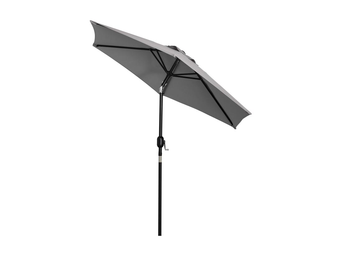 Vente Unique Parasol Hexagonal Inclinable Dim. Ø 2 3 X 2 16H M Métal Polyester Haute Densité Gris