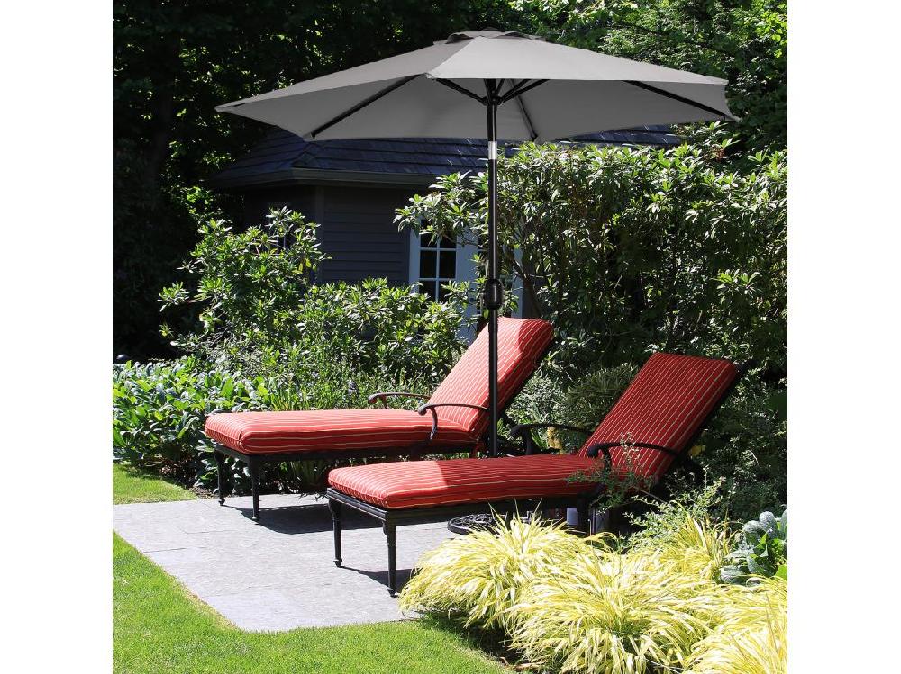 vente unique Parasol hexagonal inclinable dim. Ø 2 3 x 2 16H m métal polyester haute densité gris