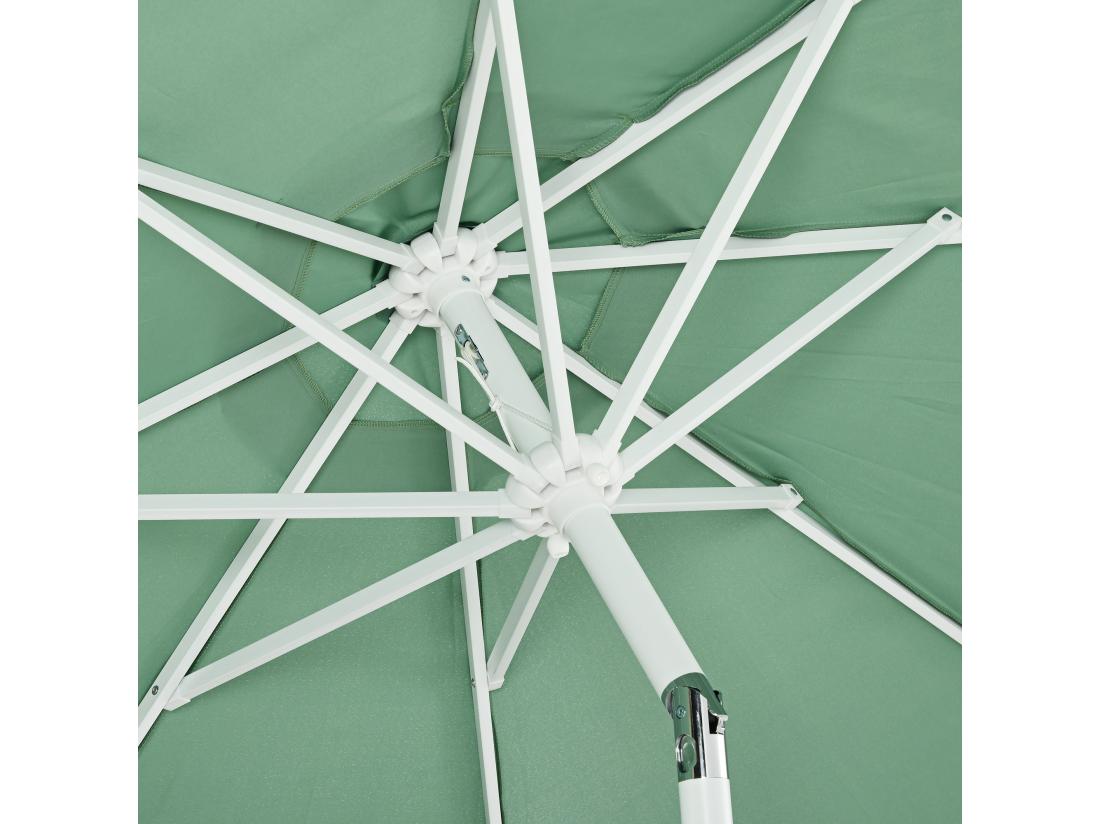 Vente Unique Parasol Inclinable De Jardin Style Bohème à Franges Polyester Haute Densité Vert