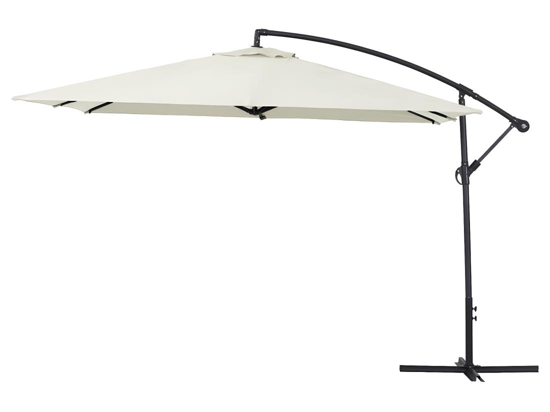 vente unique Parasol jardin déporté Alu "Ilios 3" - Carré - 3 x3 m - Ecru
