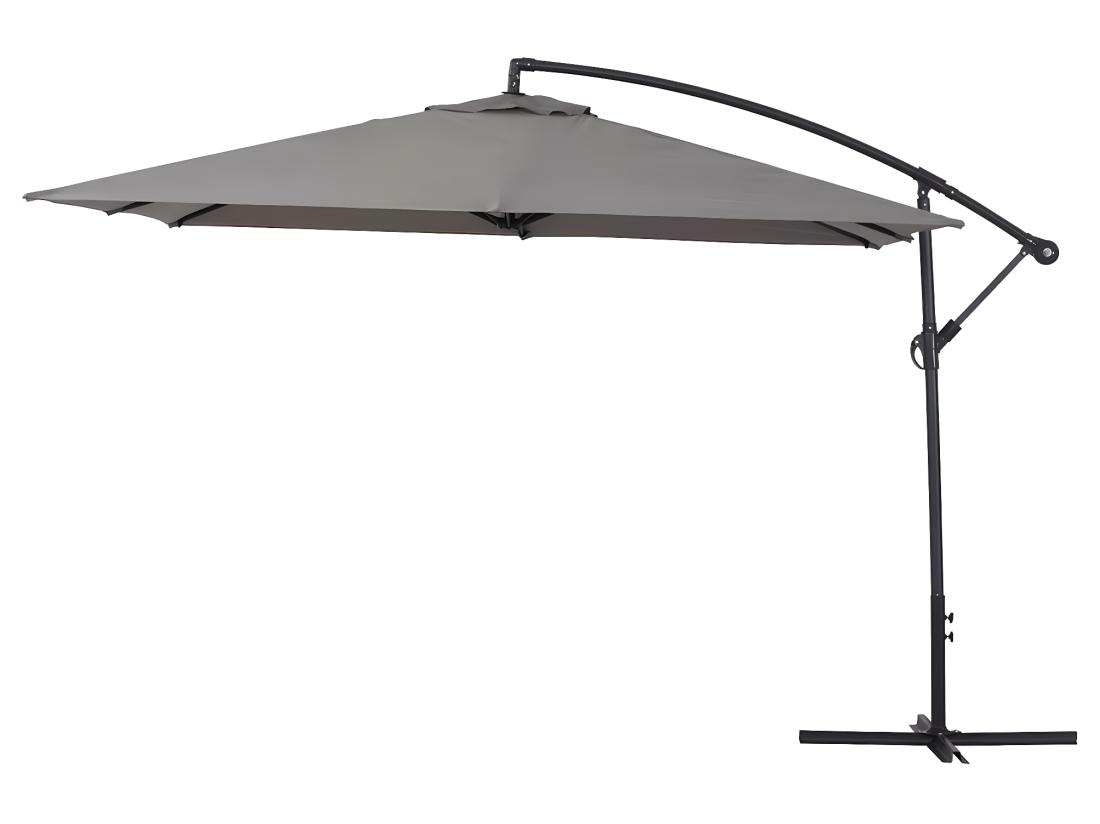 Vente Unique Parasol Jardin Déporté Alu "Ilios 3" - Carré - 3 X3 M - Gris
