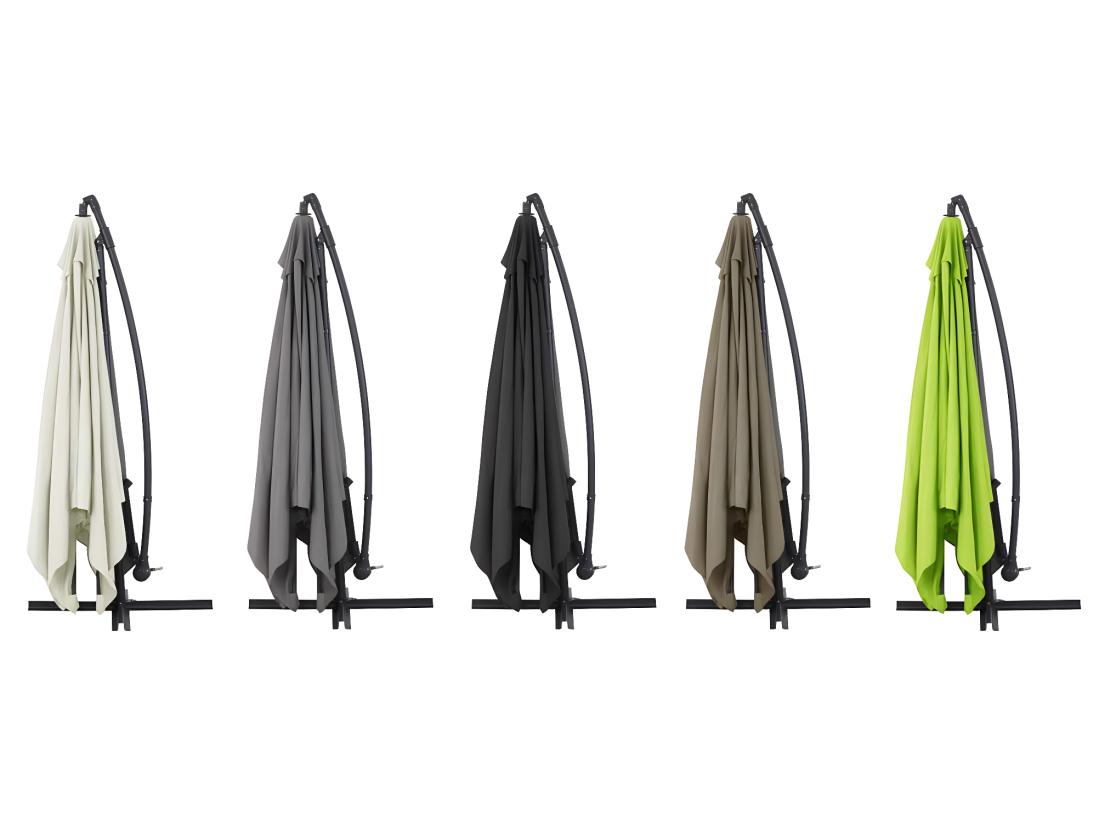 Vente Unique Parasol Jardin Déporté Alu "Ilios 3" - Carré - 3 X3 M - Gris