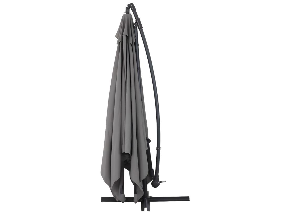 vente unique Parasol jardin déporté Alu "Ilios 3" - Carré - 3 x3 m - Gris