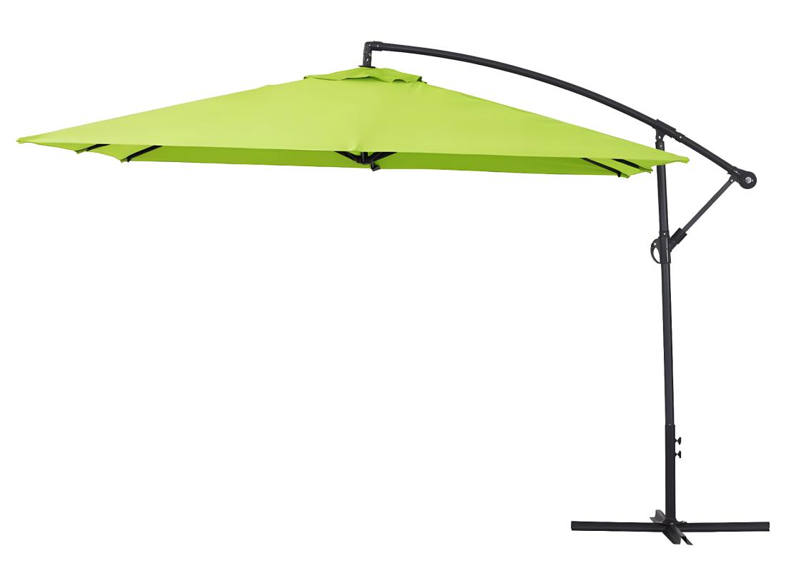 vente unique Parasol jardin déporté Alu "Ilios 3" - Carré - 3 x3 m - Vert