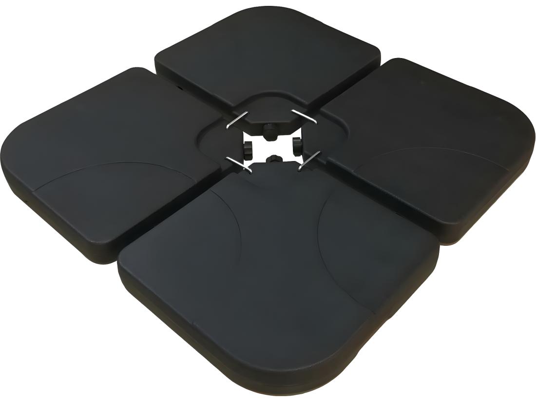 Vente Unique Parasol Jardin Déporté Alu "Ilios" - Rond - Ø 3 M - Ecru - Dalles Incluses