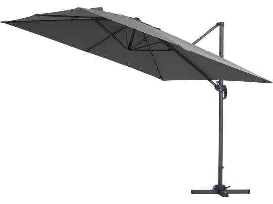 Vente Unique Parasol Jardin Déporté Alu "Sun 3" - Carré - 3 X 3 M - Gris + Housse De Protection