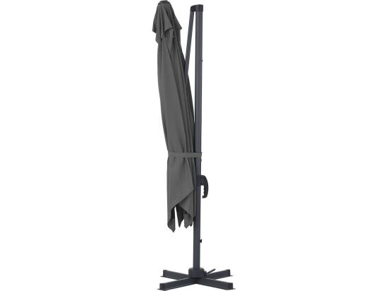 Vente Unique Parasol Jardin Déporté Alu "Sun 3" - Carré - 3 X 3 M - Gris + Housse De Protection