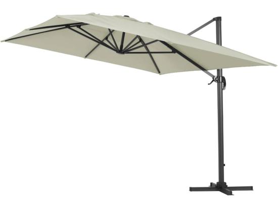 Vente Unique Parasol Jardin Déporté Alu "Sun 4" - Rectangle - 3 X 4 M + Housse De Protection - Ecru