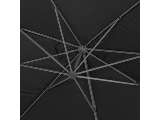 Vente Unique Parasol Jardin Déporté Alu "Sun 4 " - Rectangle - 3 X 4 M - Noir - Dalles à Lester Incluses