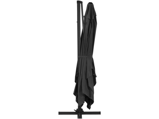 Vente Unique Parasol Jardin Déporté Alu "Sun 4 " - Rectangle - 3 X 4 M - Noir - Dalles à Lester Incluses