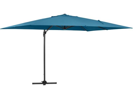 Vente Unique Parasol Jardin Déporté Alu "Sun 4" - Rectangle - 3 X 4 M - Bleu + Housse De Protection