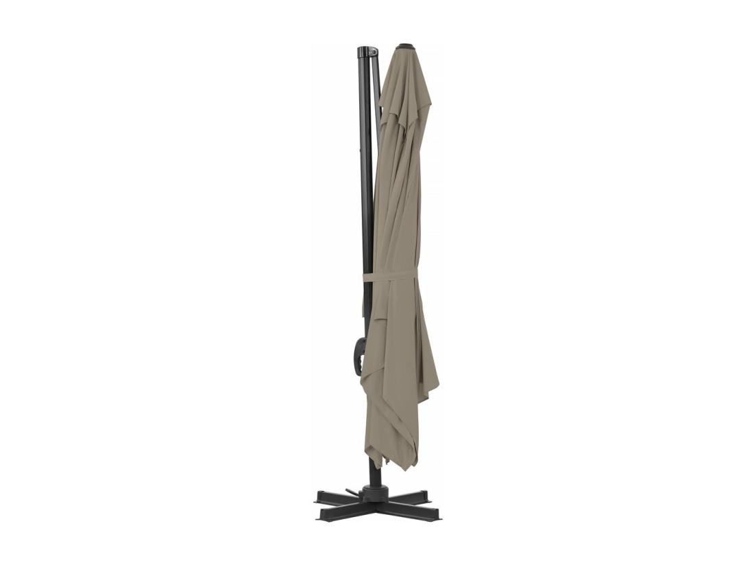 Vente Unique Parasol Jardin Déporté En Aluminium "Sky 4" - 3 X 4 M - Taupe - Dalles à Lester Incluses