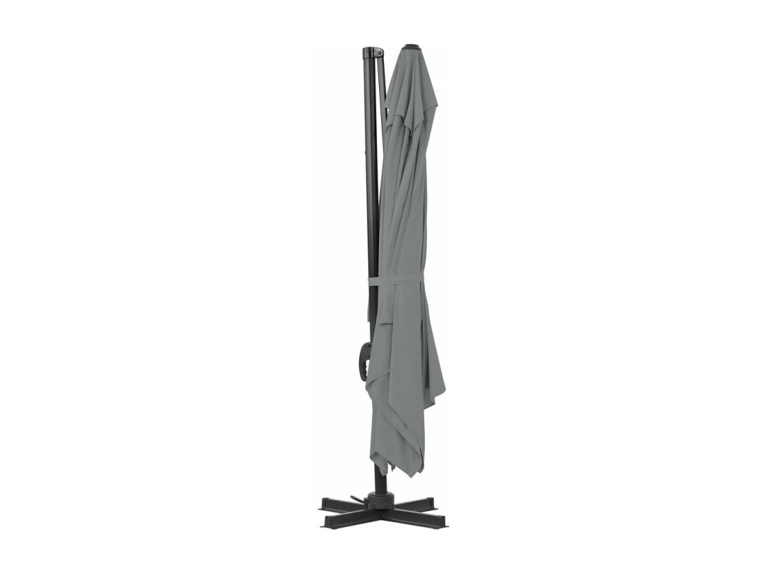 Vente Unique Parasol Jardin Déporté En Aluminium "Sky 4" - 3 X 4 M - Gris - Avec Housse