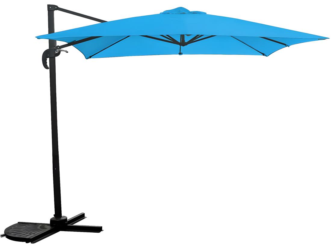 Vente Unique Parasol Jardin Déporté "Soleil" - 2.5 X 2.5 M - Bleu