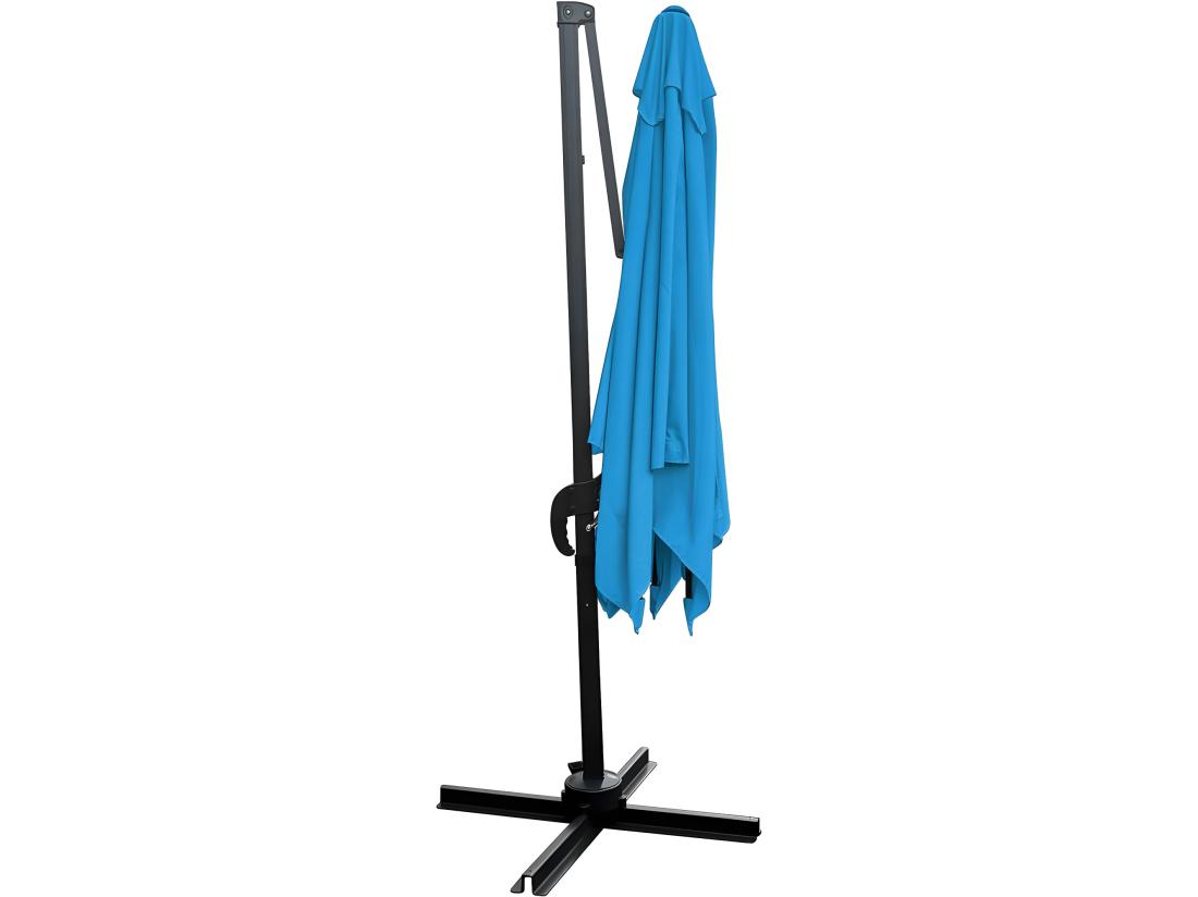 Vente Unique Parasol Jardin Déporté "Soleil" - 2.5 X 2.5 M - Bleu