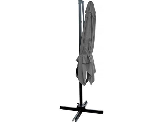 Vente Unique Parasol Jardin Déporté "Soleil" - Carré - 2.5 X 2.5 M - Gris + Housse De Protection