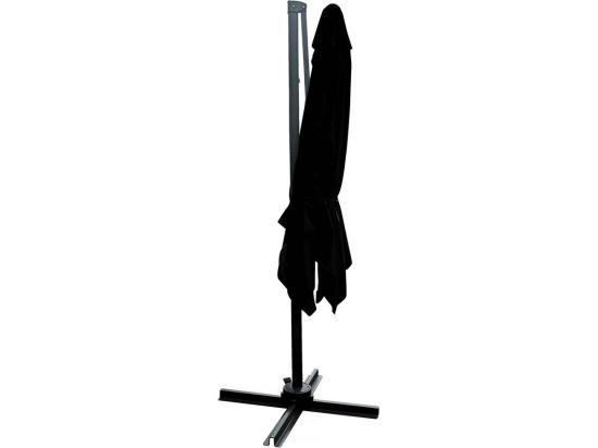 Vente Unique Parasol Jardin Déporté "Soleil" - Carré - 2.5 X 2.5 M - Noir + Housse De Protection