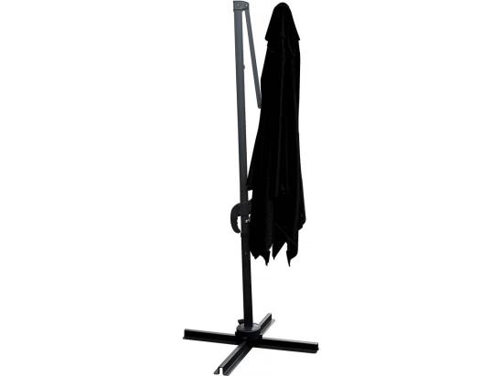 Vente Unique Parasol Jardin Déporté "Soleil" - Carré - 2.5 X 2.5 M - Noir + Housse De Protection