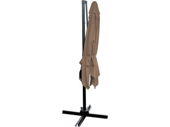 Vente Unique Parasol Jardin Déporté "Soleil" - Carré - 2.5 X 2.5 M - Taupe + Housse De Protection