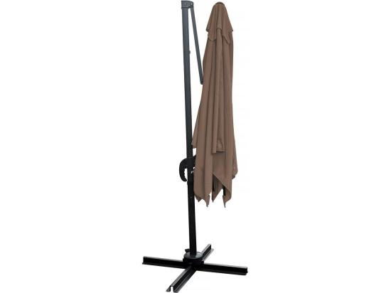 Vente Unique Parasol Jardin Déporté "Soleil" - Carré - 2.5 X 2.5 M - Taupe