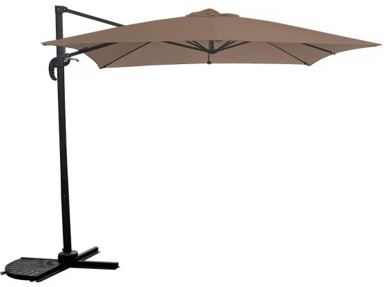 Vente Unique Parasol Jardin Déporté "Soleil" - Carré - 2.5 X 2.5 M - Taupe