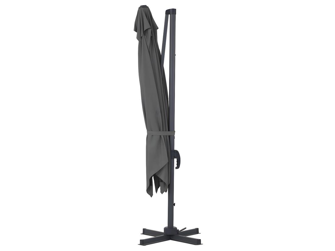 Vente Unique Parasol Jardin Déporté "Sun 3" - 3 X 3 M - Gris