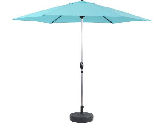 Vente Unique Parasol Jardin Droit Alu "Sol" - Rond - Ø 3m - Bleu - Avec Pied à Lester