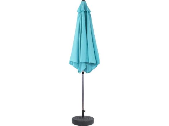 vente unique Parasol jardin droit Alu "Sol" - Rond - Ø 3m - Bleu - Avec pied à lester