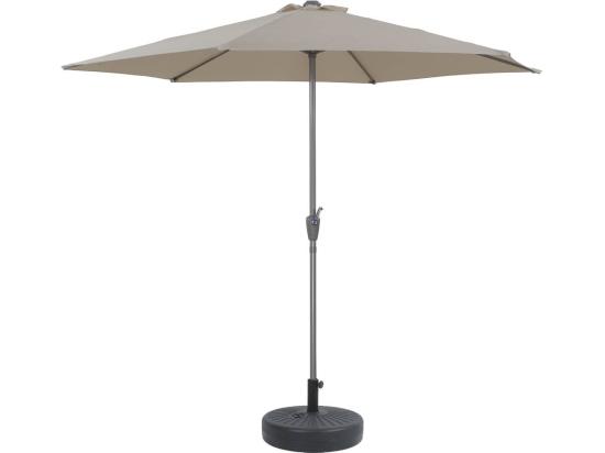 Vente Unique Parasol Jardin Droit Alu "Sol" - Rond - Ø 3m - Ecru - Avec Pied à Lester