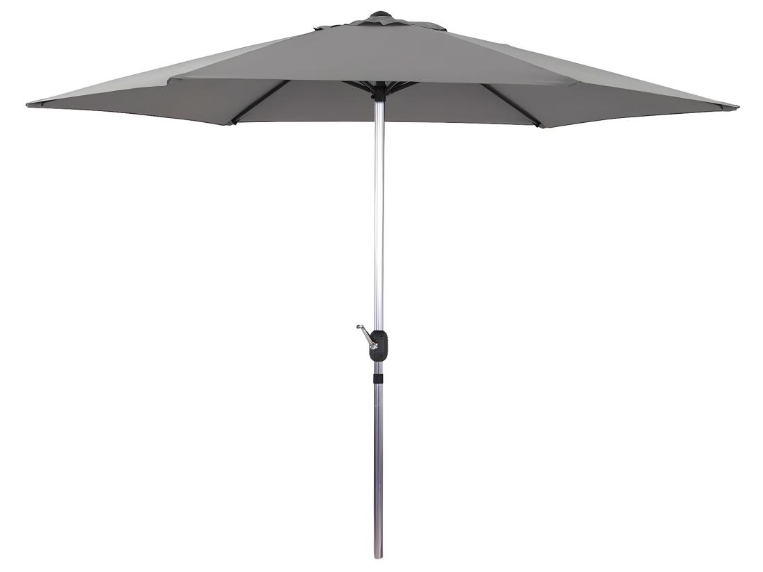 vente unique Parasol jardin droit Alu "Sol" - Rond - Ø 3m - Gris