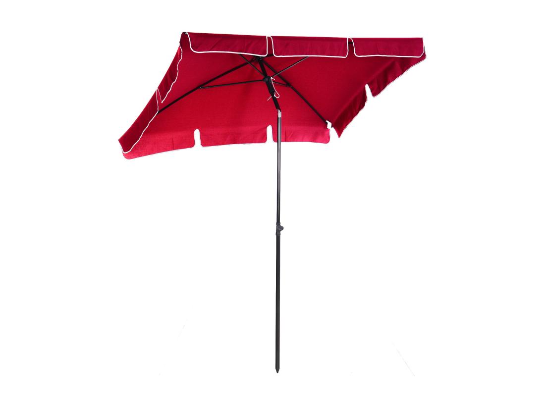 Vente Unique Parasol Rectangulaire Inclinable Alu Acier Polyester Haute Densité Diamètre 2 M Rouge