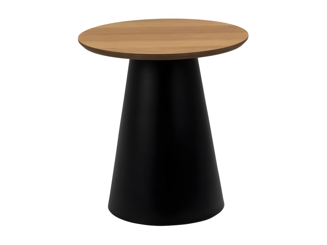Vente Unique Parides - Table D'appoint Ronde En Bois ø45cm - Bois Clair Et Noir