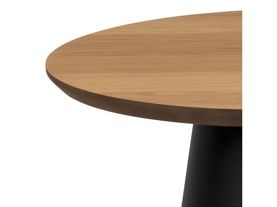 vente unique Parides - Table d'appoint ronde en bois ø45cm - Bois clair et noir