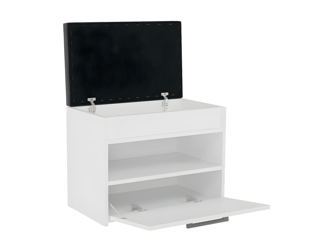 Vente Unique PARMI - Meuble à Chaussures Style Scandinave Entrée - 60x35x49 - Banc Avec Rangement