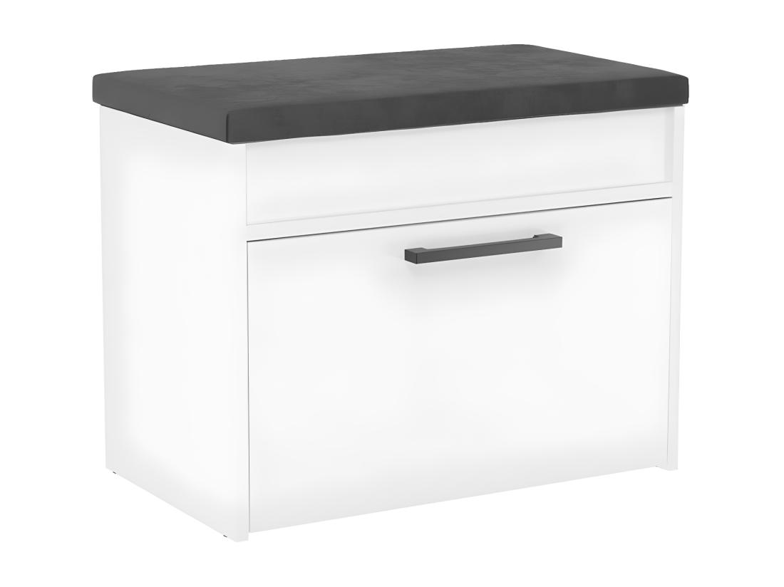 Vente Unique PARMI - Meuble à Chaussures Style Scandinave Entrée - 60x35x49 - Banc Avec Rangement
