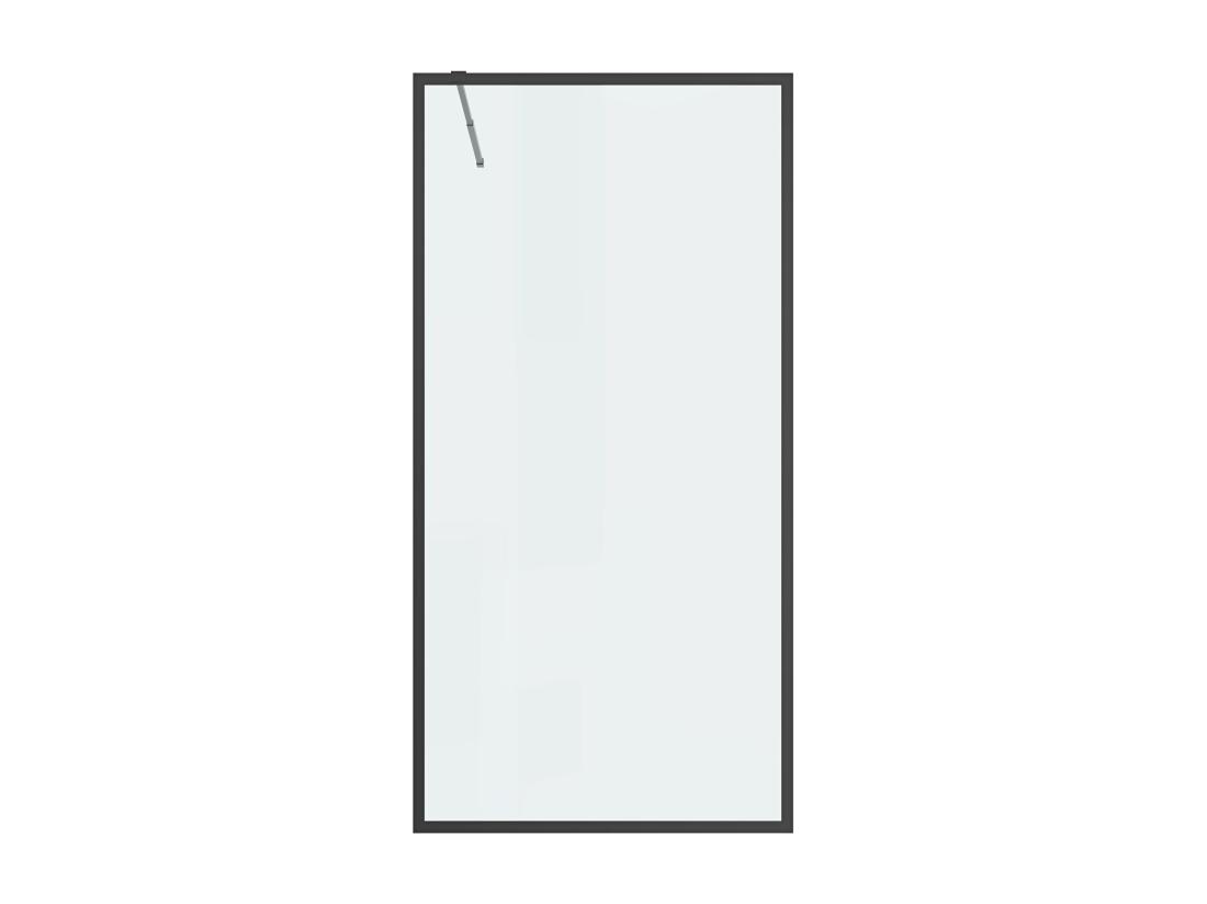 Vente Unique Paroi De Douche à L'italienne - 100 X 200 Cm - Noir Mat - Verre Trempé - AMBERI