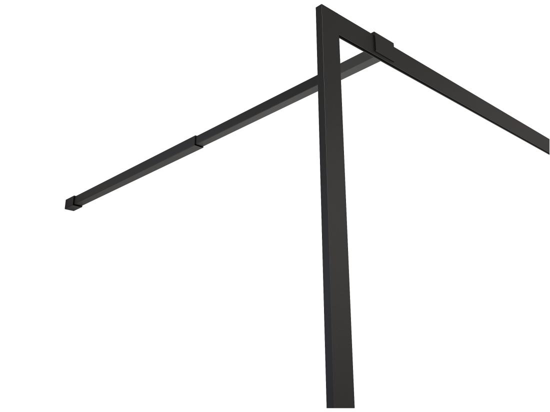Vente Unique Paroi De Douche à L'italienne - 120 X 200 Cm - Noir Mat - Verre Trempé - AMBERI
