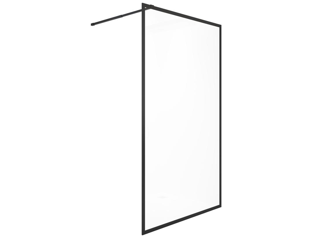 Vente Unique Paroi De Douche à L'italienne - 140 X 200 Cm - Noir Mat - Verre Trempé - AMBERI