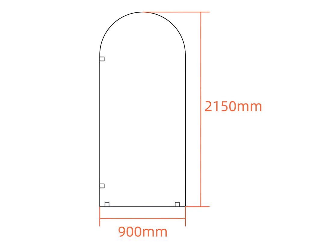 Vente Unique Paroi De Douche à L'italienne Arrondie - 90 X 215 Cm - AIRLIE