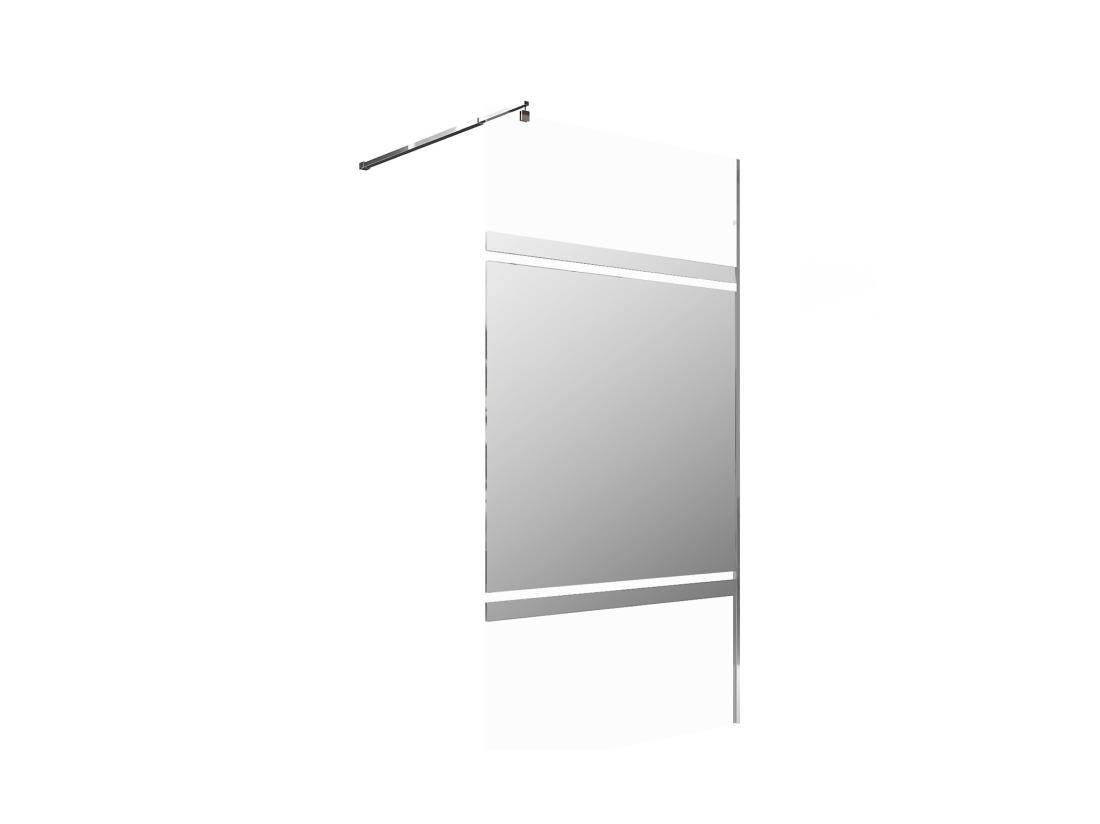 Vente Unique Paroi De Douche à L'italienne Avec Effet Miroir - 120 X 200 Cm - ZENADO