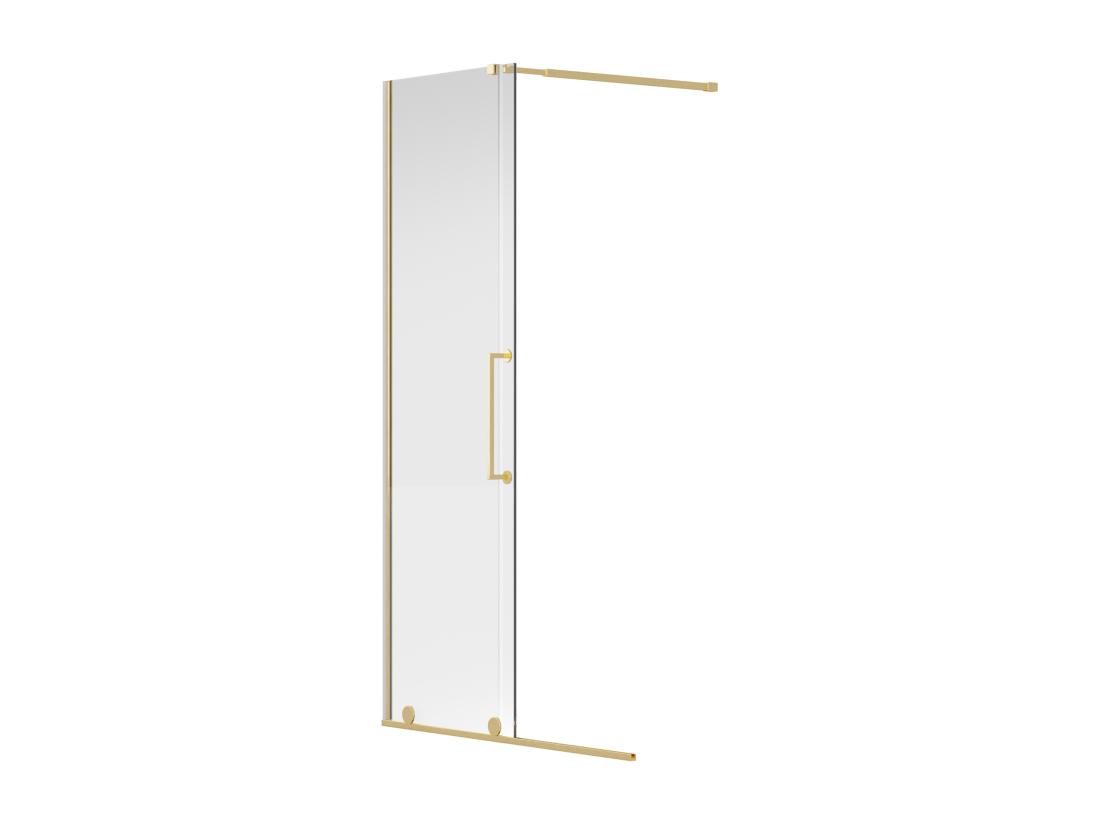 Vente Unique Paroi De Douche à L'italienne Avec Porte Coulissante En Métal Style Industriel - Doré - 120 X 200 Cm - YOREM