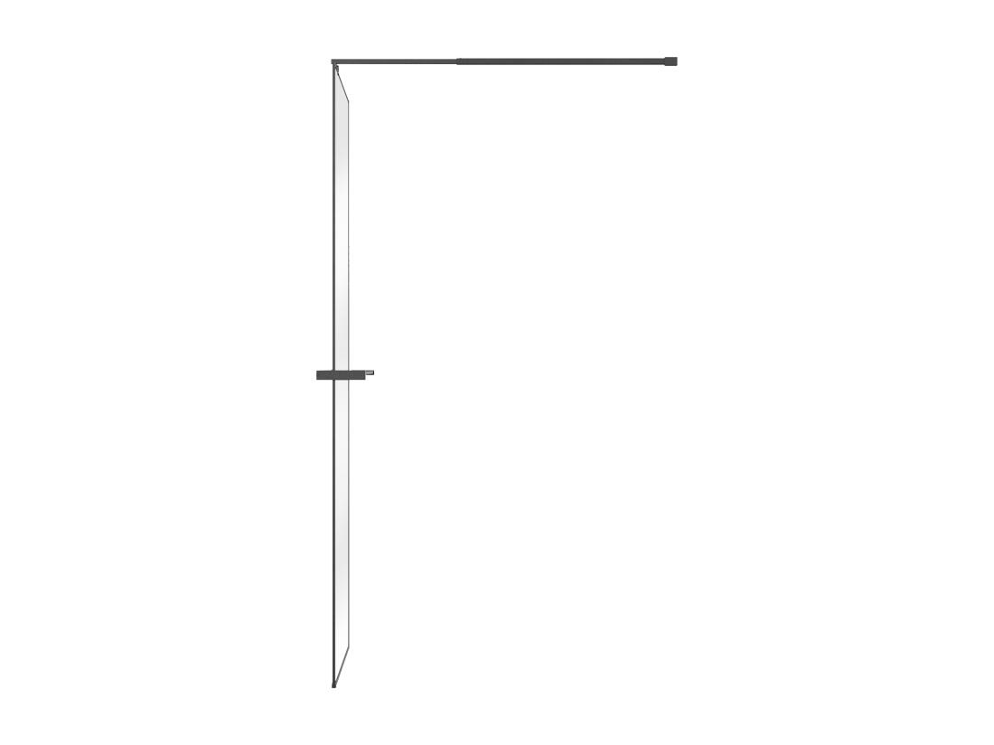 Vente Unique Paroi De Douche à L'italienne Avec Porte-serviette Et étagère - 120 X 200 Cm - Noir Mat - BONPERO