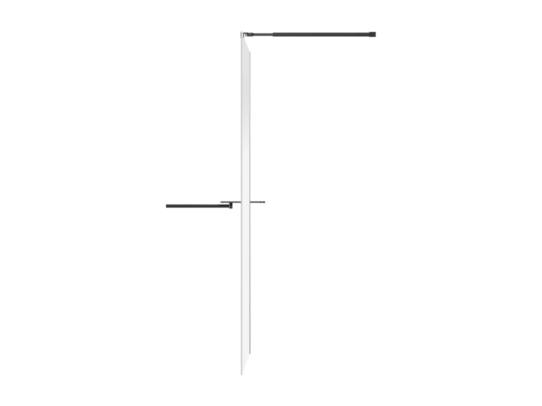 Vente Unique Paroi De Douche à L'italienne Brume Avec Porte Serviette Et étagères - 140 X 200 Cm - Noir Mat - POMARO